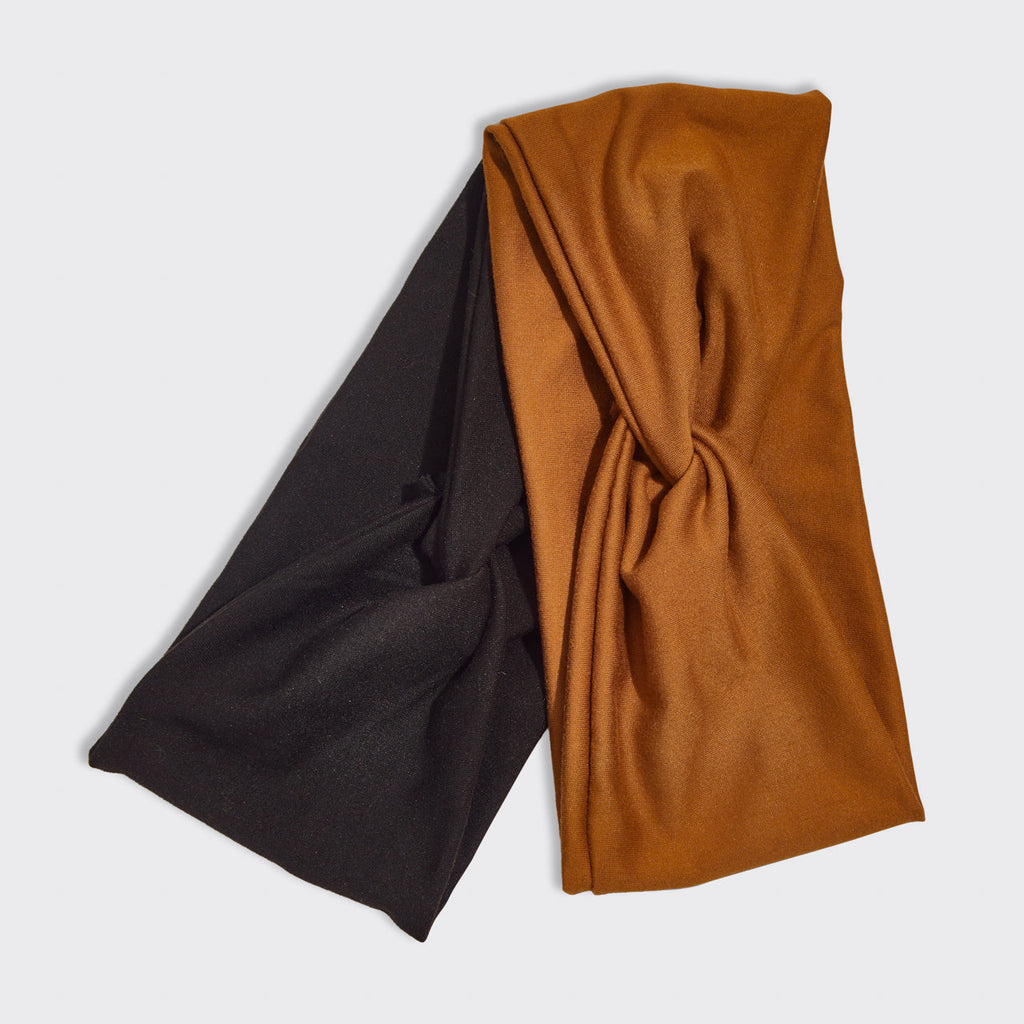 Black and Camel Wide Headbands 2pc Set - Signature Selection
