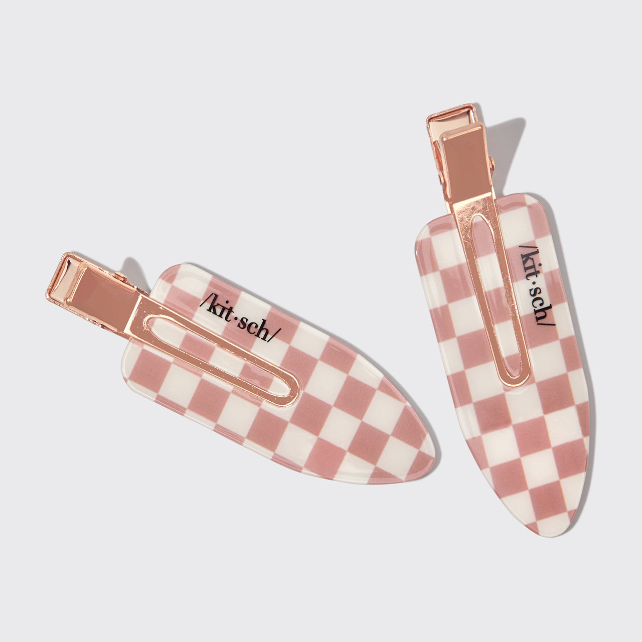 XL Terracotta Checker Creaseless Clips 2pc Set - Curated Collection