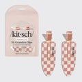 XL Terracotta Checker Creaseless Clips 2pc Set - Curated Collection