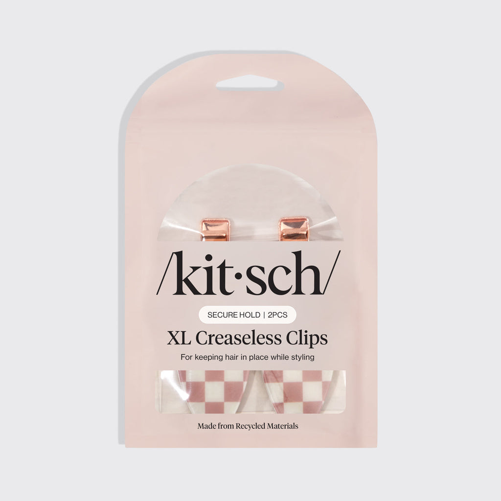 XL Terracotta Checker Creaseless Clips 2pc Set - Curated Collection