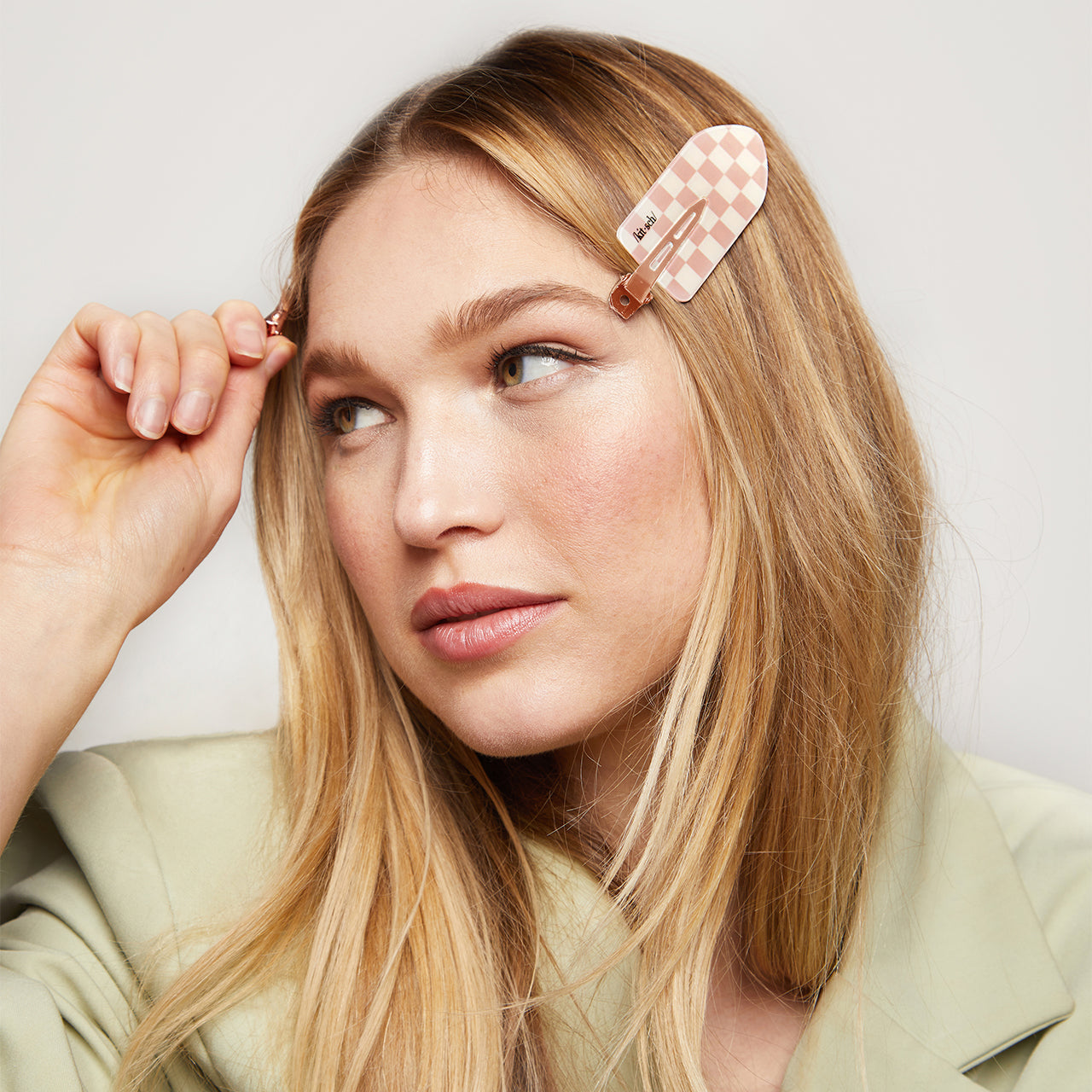 XL Terracotta Checker Creaseless Clips 2pc Set - Curated Collection