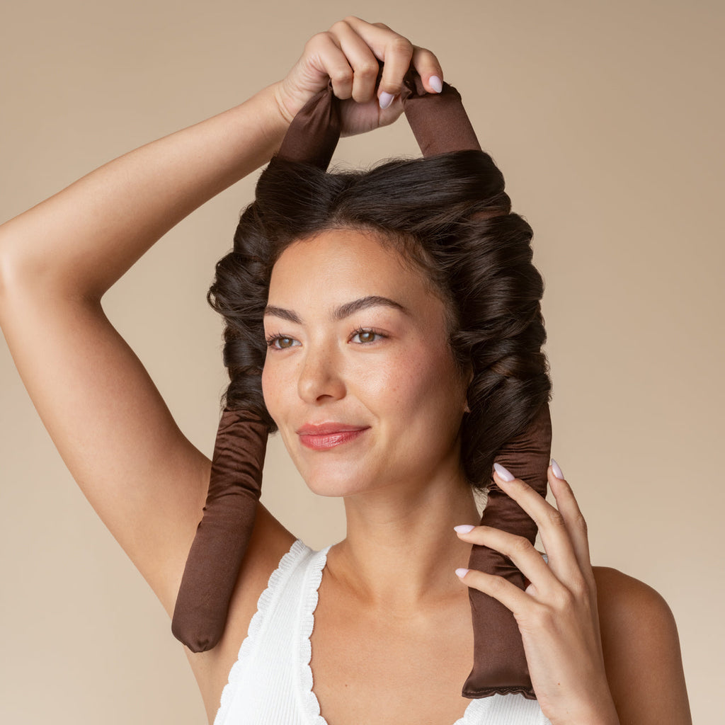 Chocolate XL Satin Heatless Curling Set - Everyday Essentials
