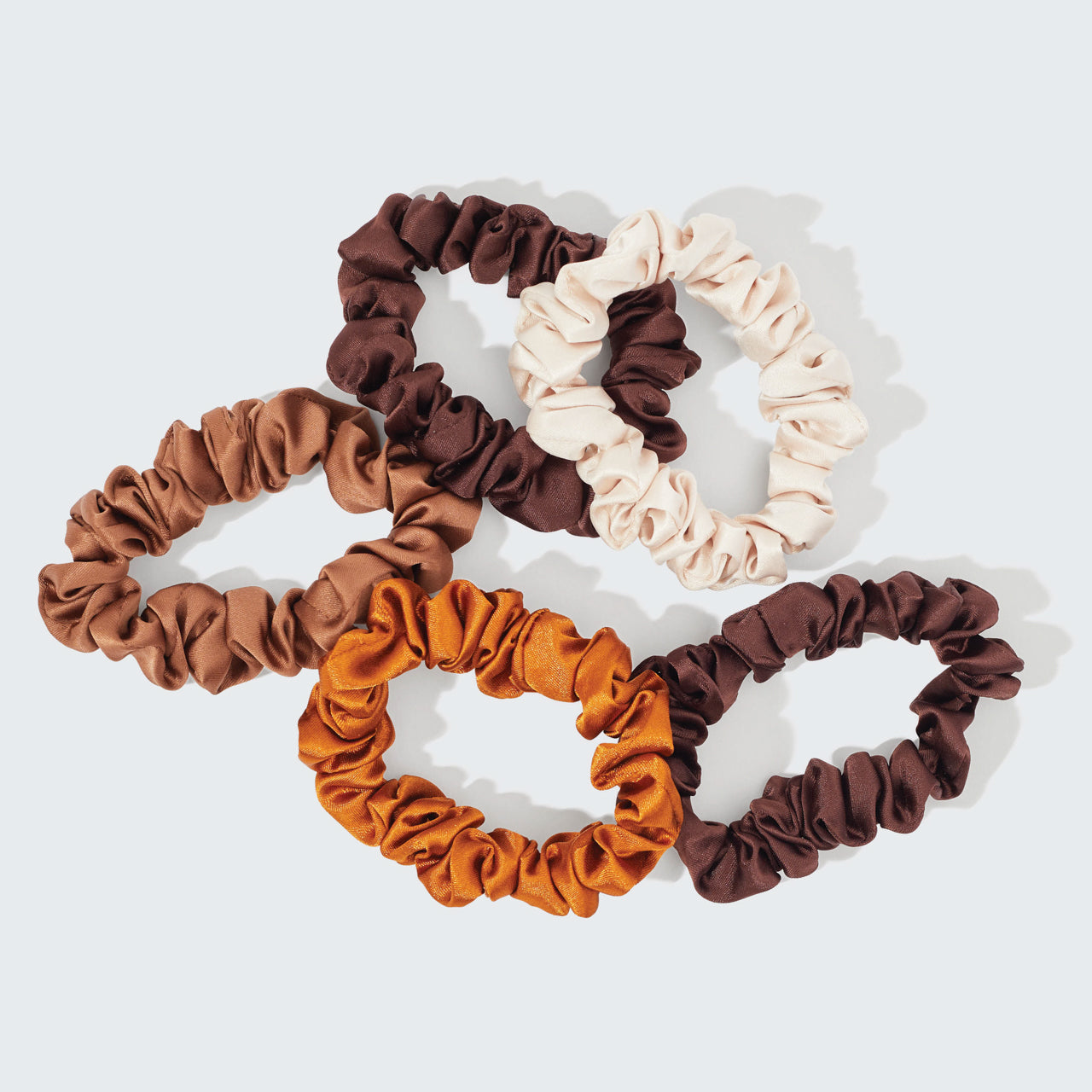 Sedona Satin Petite Scrunchies 5pc Set - Everyday Essentials