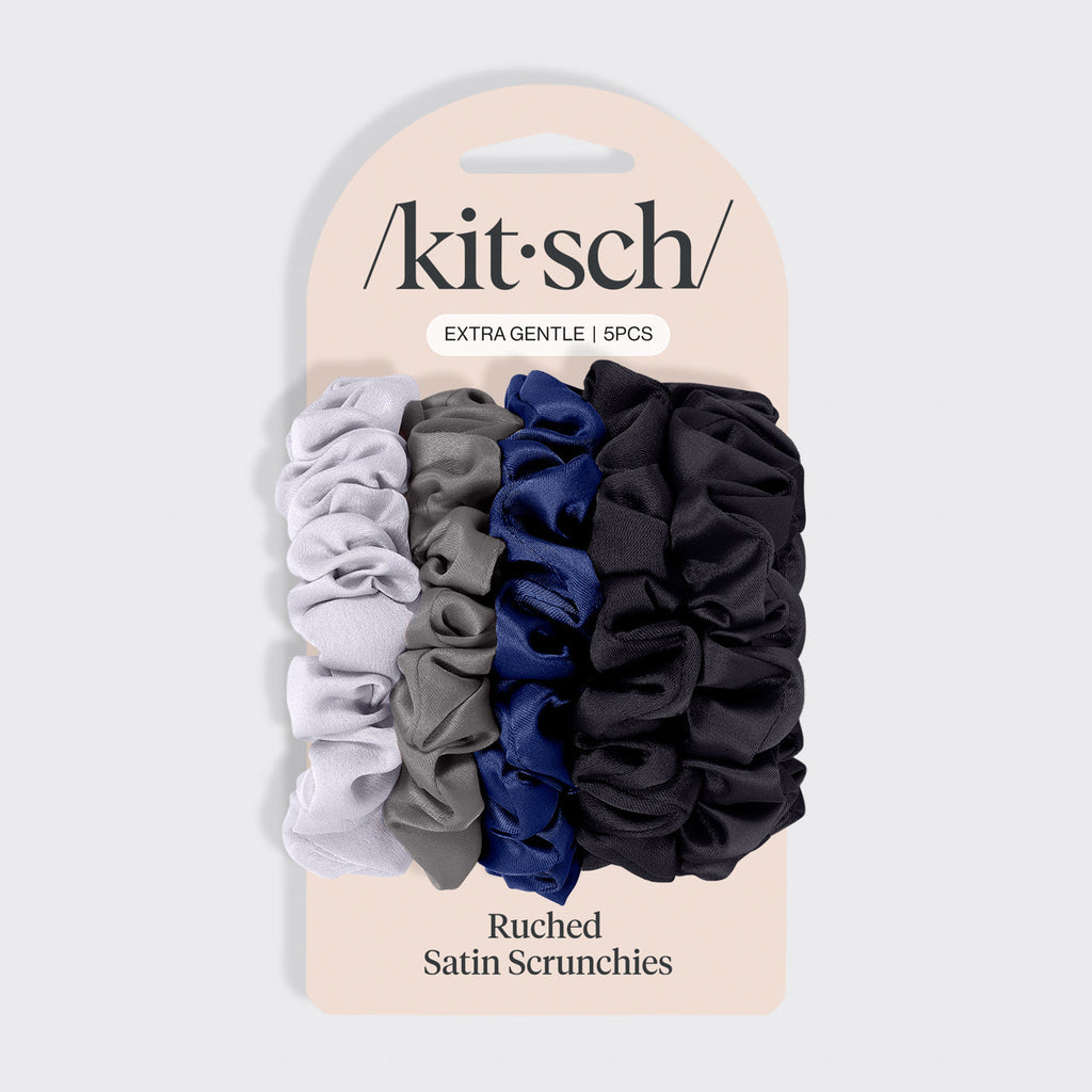 Midnight Satin Petite Scrunchies 5pc Set - Signature Selection