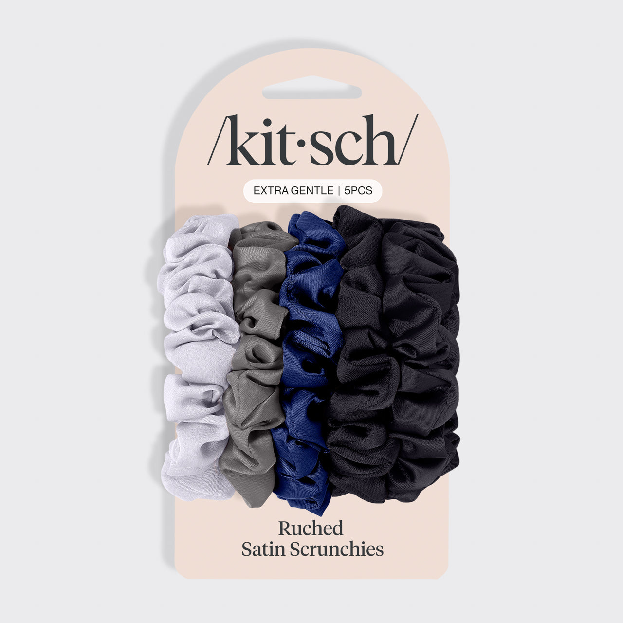 Midnight Satin Petite Scrunchies 5pc Set - Signature Selection