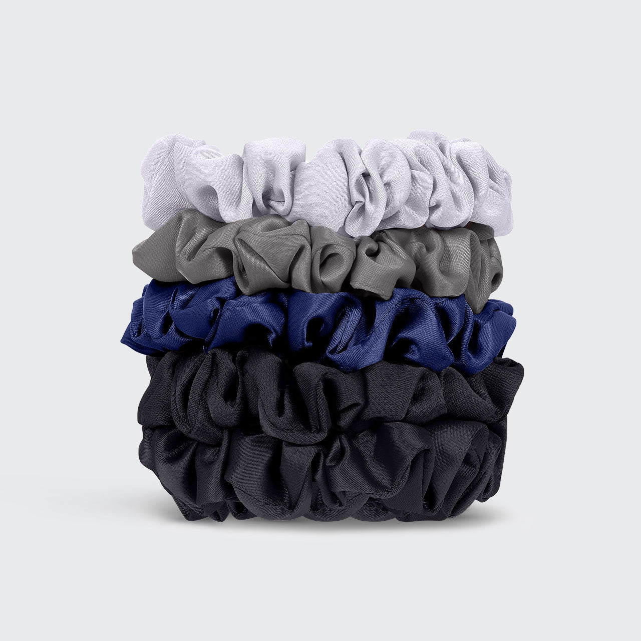 Midnight Satin Petite Scrunchies 5pc Set - Signature Selection