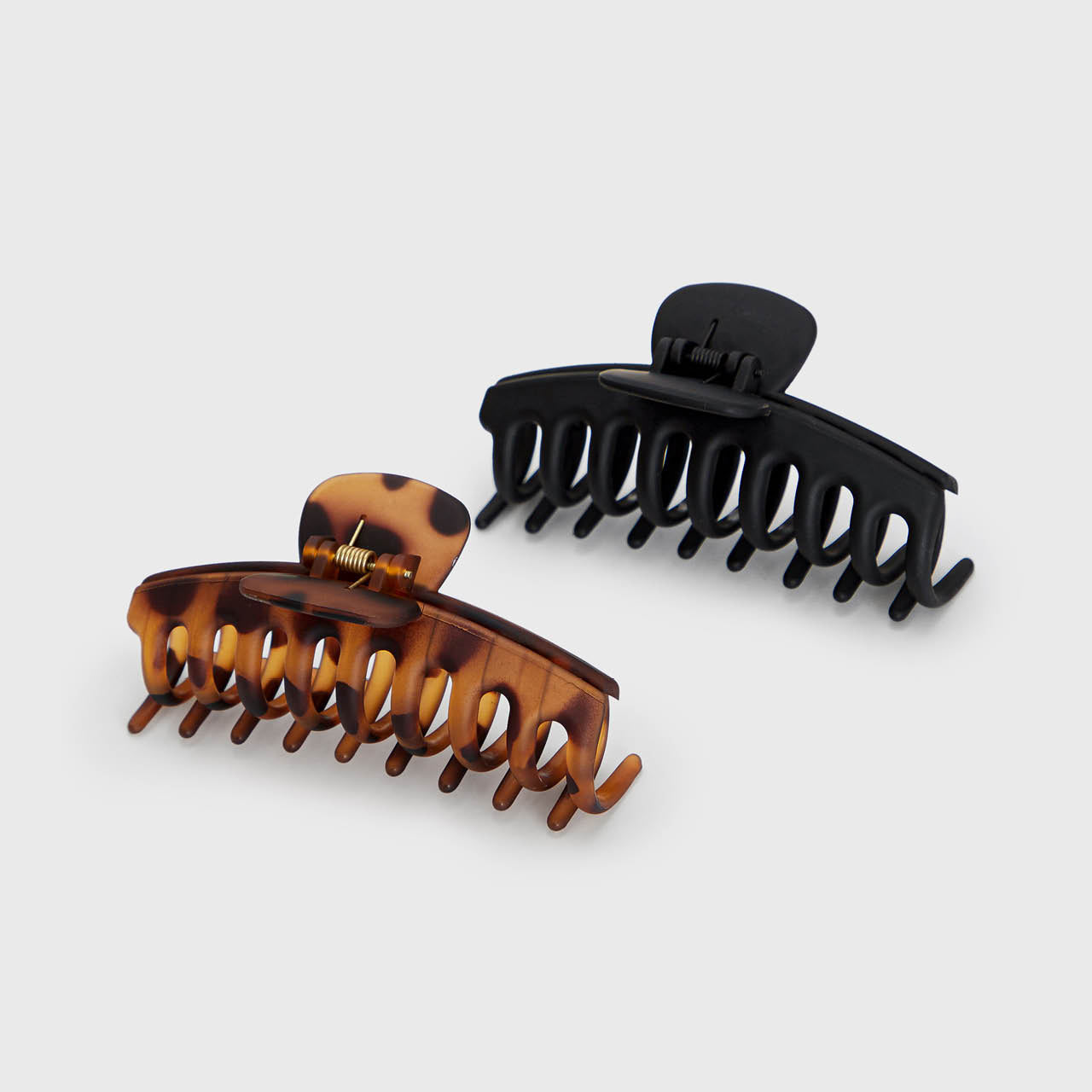 Black and Tort Matte Claw Clips 2pc Set - Oversized - Signature Selection