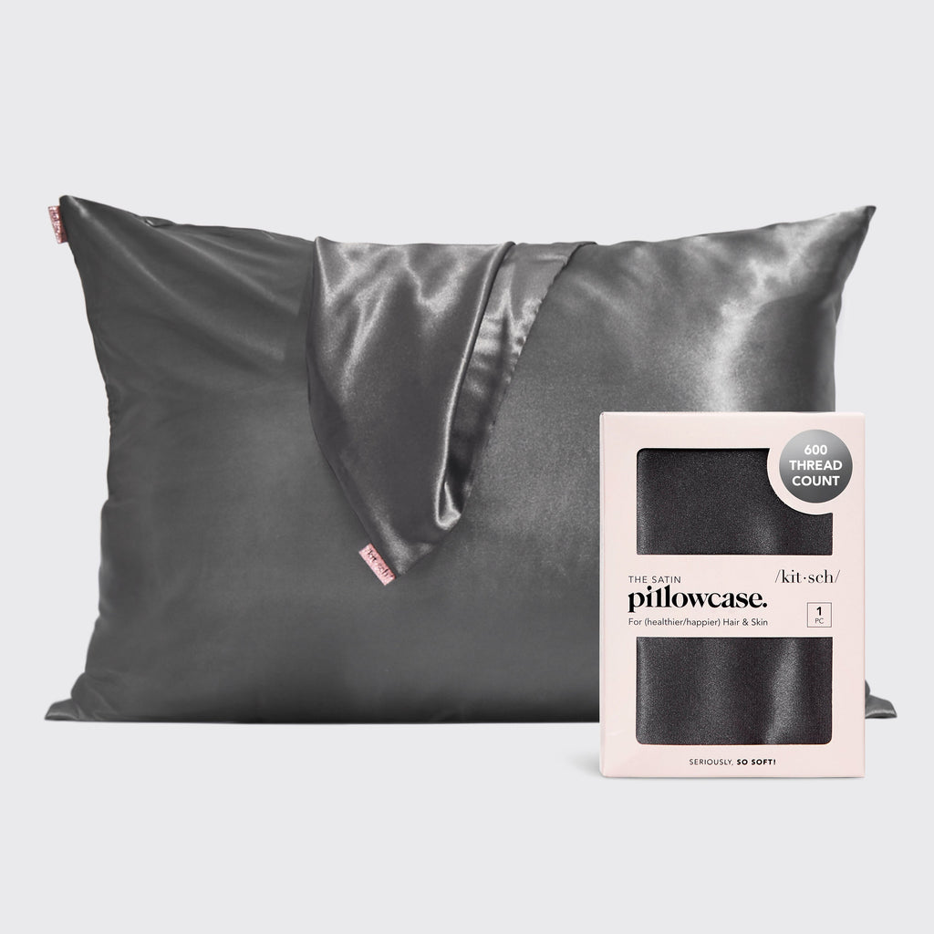 Satin Pillowcase in Charcoal 2 Pack - Signature Selection