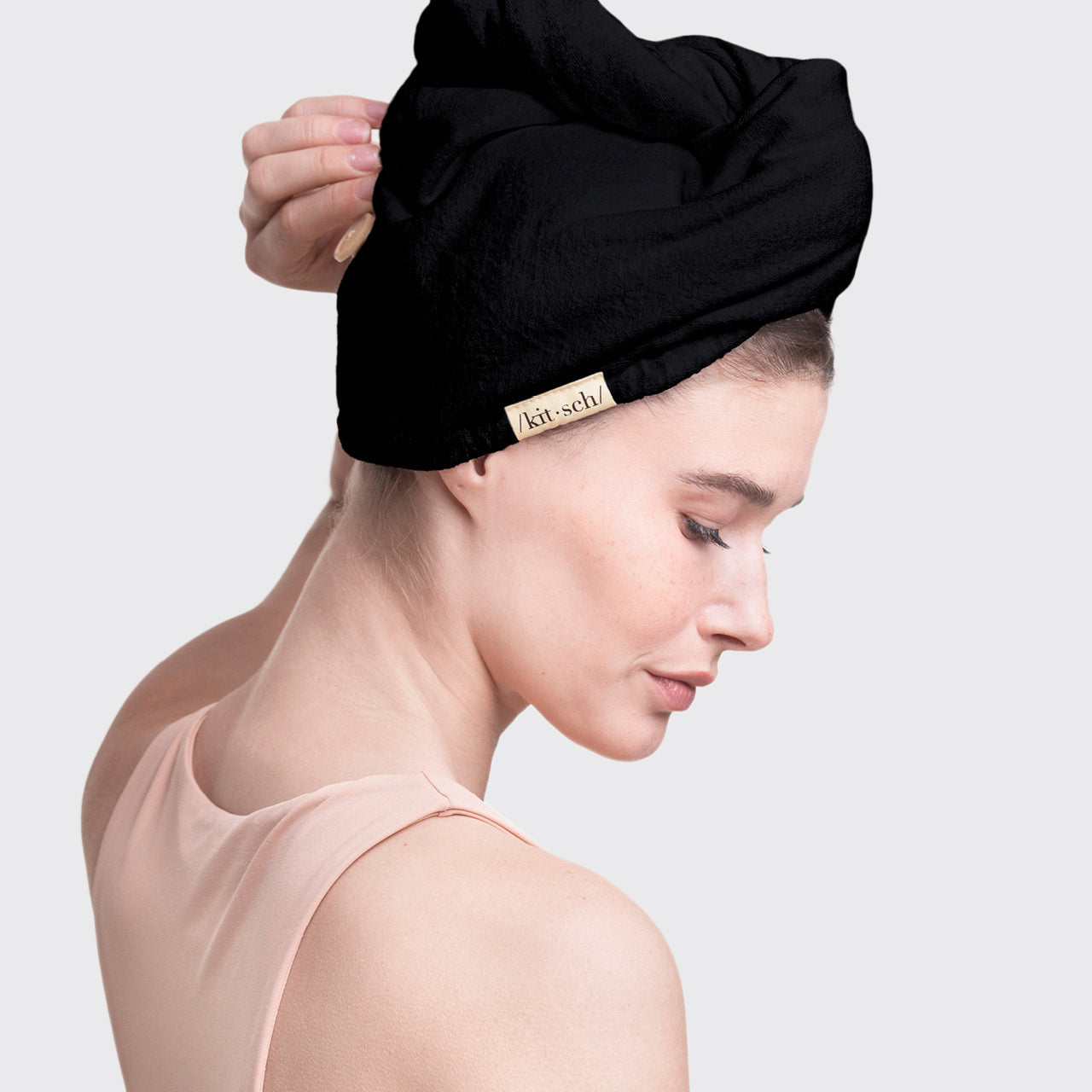 Microfiber Hair Towel - Black - Everyday Essentials