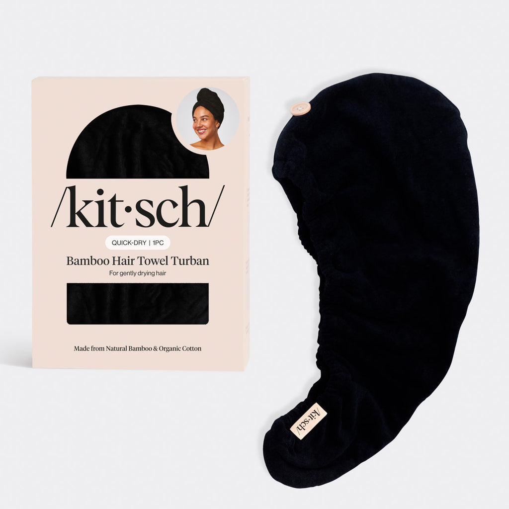 Microfiber Hair Towel - Black - Everyday Essentials