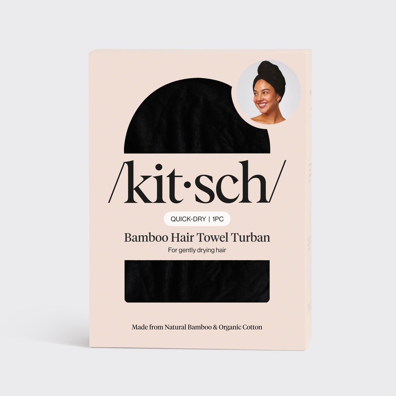 Microfiber Hair Towel - Black - Everyday Essentials