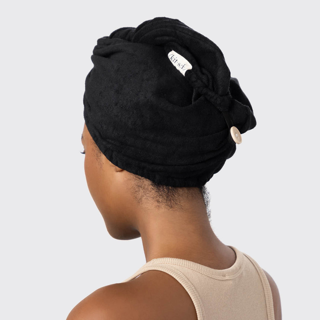 Microfiber Hair Towel - Black - Everyday Essentials