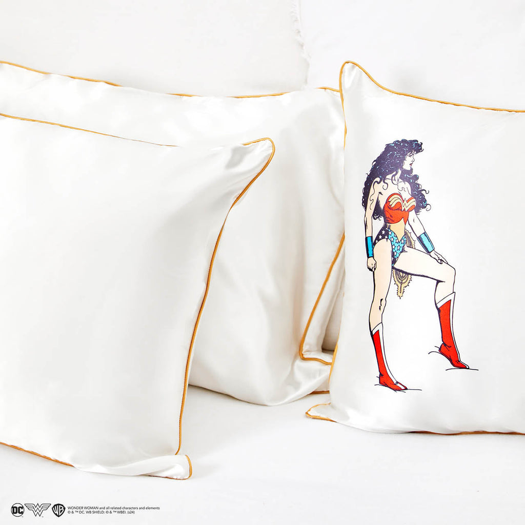 Kitsch x Wonder Woman Satin Pillowcase in Believe in Wonder - Curated Collection