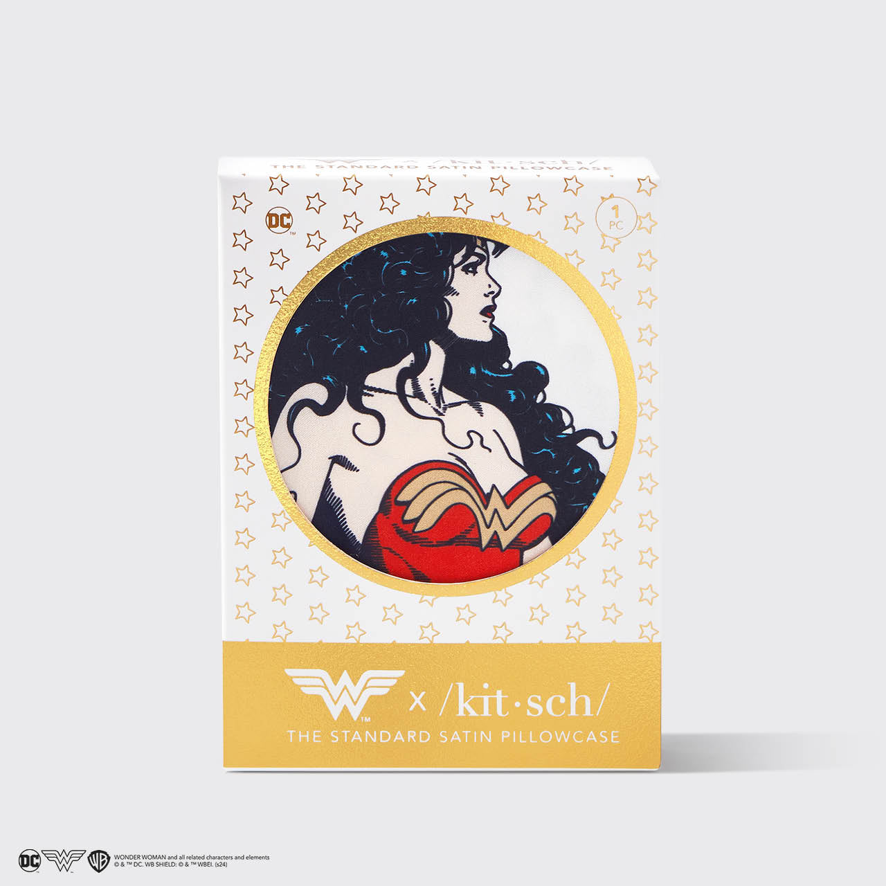 Kitsch x Wonder Woman Satin Pillowcase in Believe in Wonder - Curated Collection