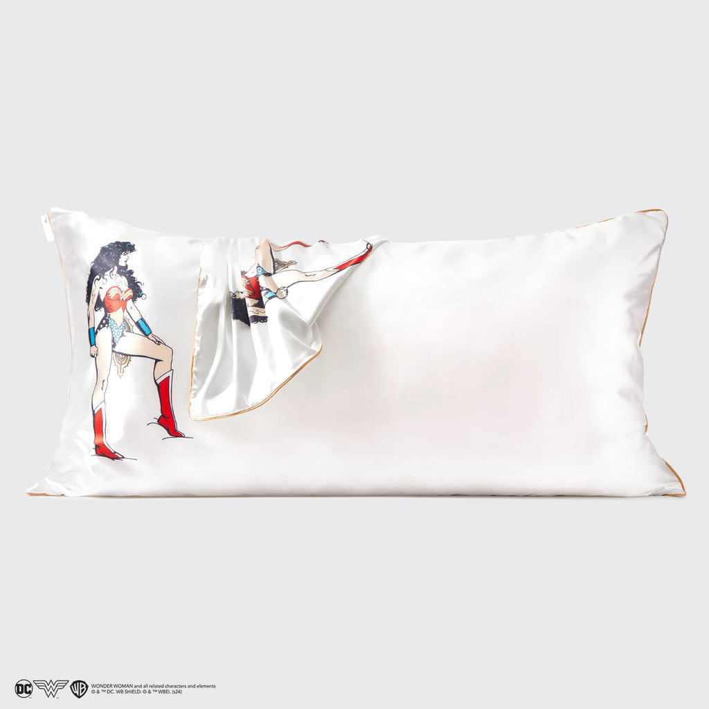 Kitsch x Wonder Woman Satin Pillowcase in Believe in Wonder - King - Curated Collection