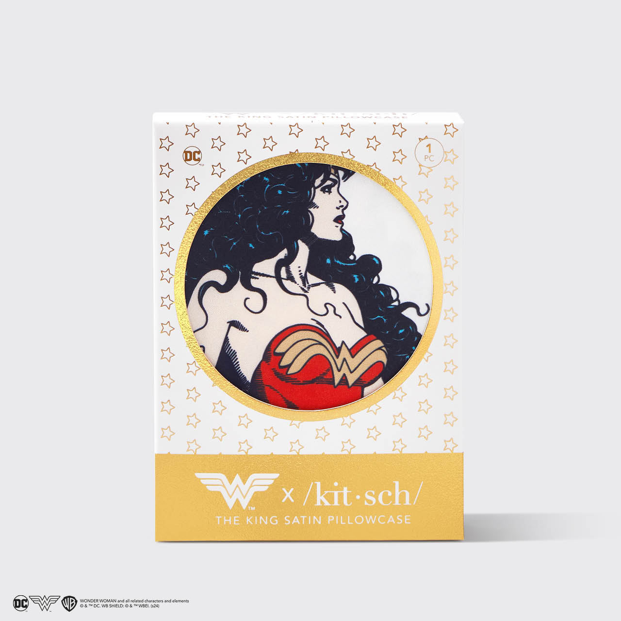 Kitsch x Wonder Woman Satin Pillowcase in Believe in Wonder - King - Curated Collection