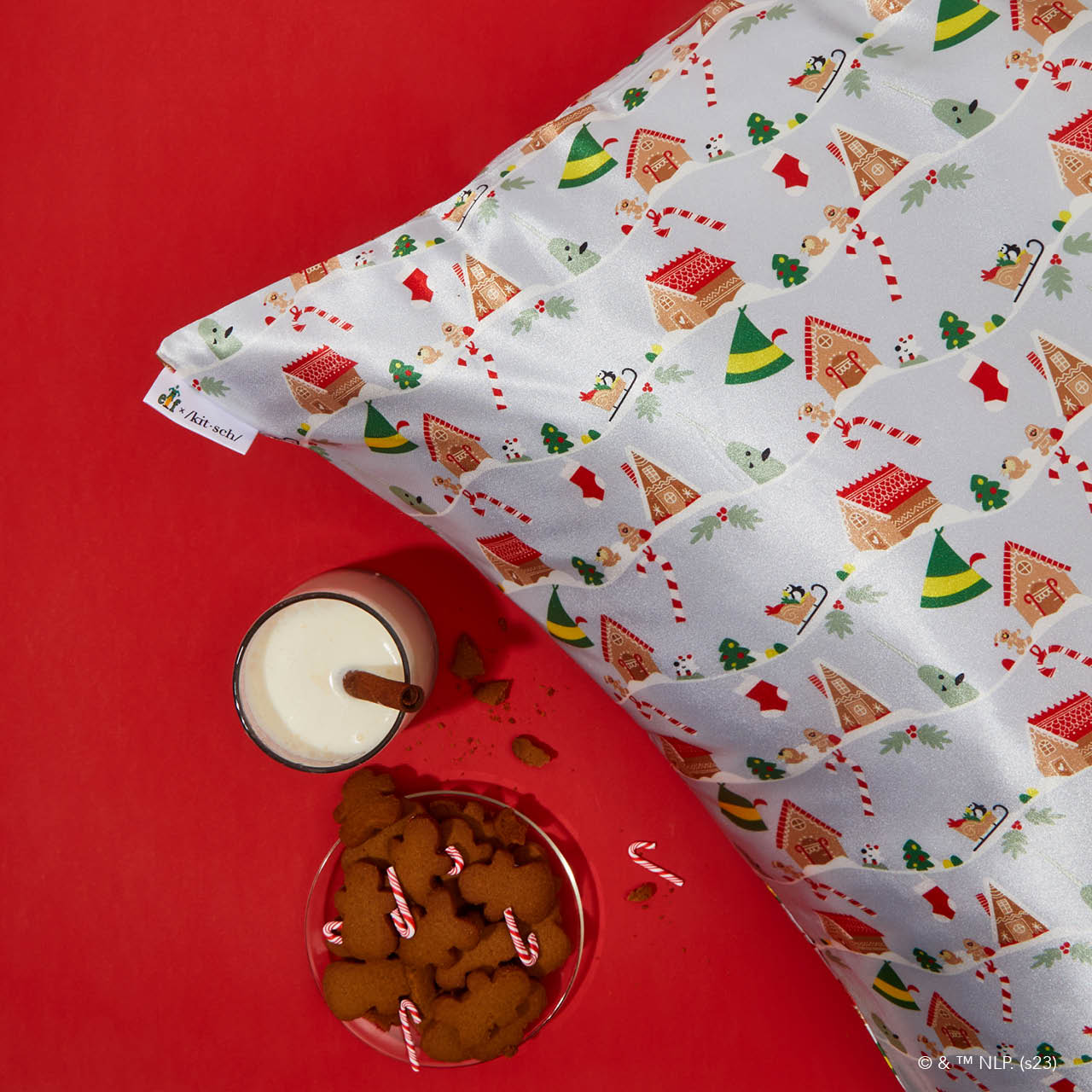 Kitsch x elf Satin Pillowcase in Periwinkle Christmas - King - Signature Selection