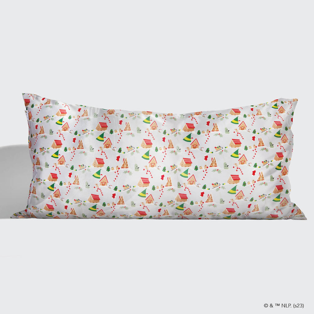 Kitsch x elf Satin Pillowcase in Periwinkle Christmas - King - Signature Selection