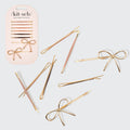 Metal Enamel Puffy and Bow Bobby Pins 8pc Set- Rosewood - Everyday Essentials