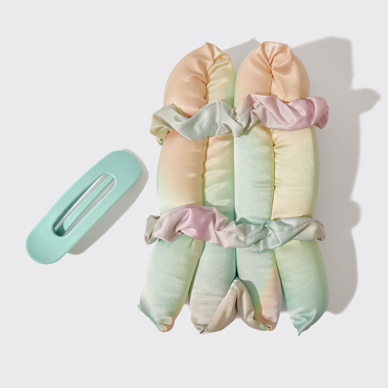 Hair Hero XL Satin Heatless Styling and Flat Lay Claw 4pc Set - Aura - Everyday Essentials