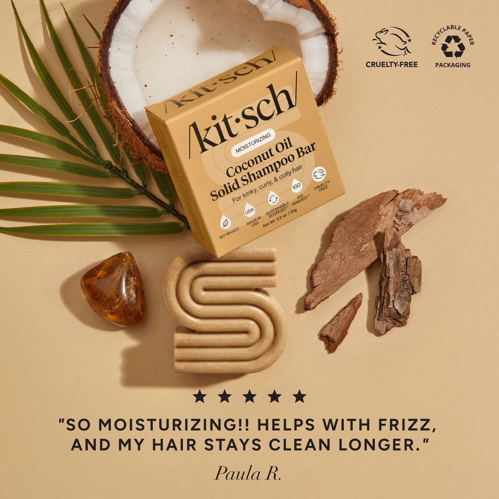 Coconut Oil Shampoo and Conditioner Bar Combo for Dry Damaged Hair - Everyday Essentials