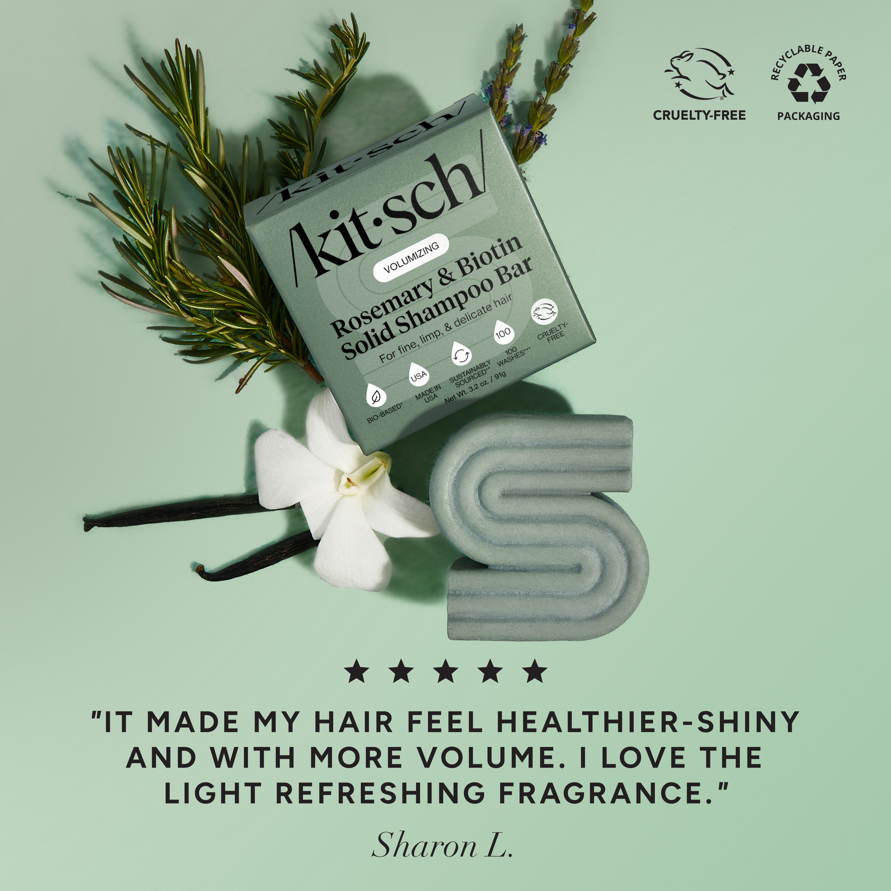 Rosemary and Biotin Volumizing Shampoo Bar - Everyday Essentials