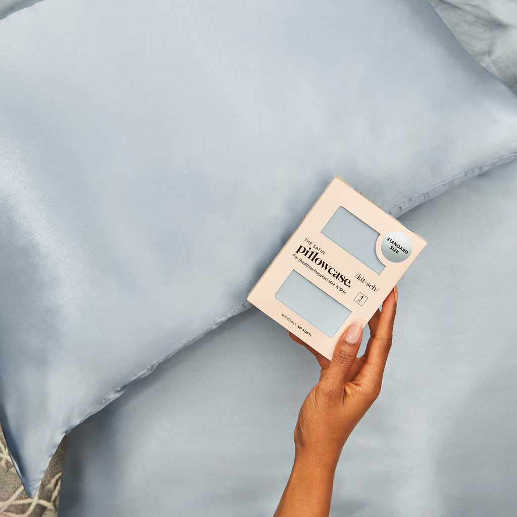 Satin Pillowcase in Haze Blue 2 Pack - King - Curated Collection