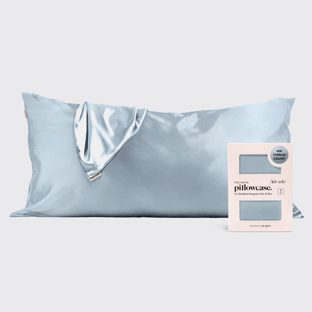 Satin Pillowcase in Haze Blue 2 Pack - King - Curated Collection