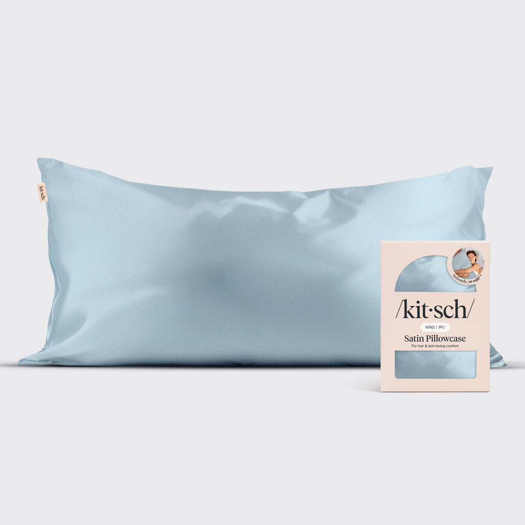 Satin Pillowcase in Haze Blue - King - Curated Collection