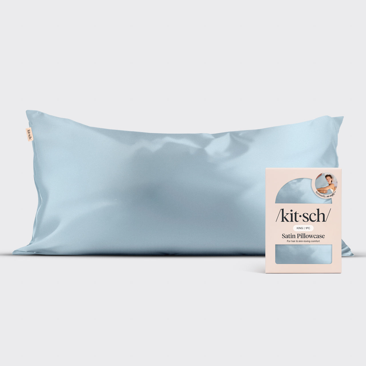 Satin Pillowcase in Haze Blue - King - Curated Collection