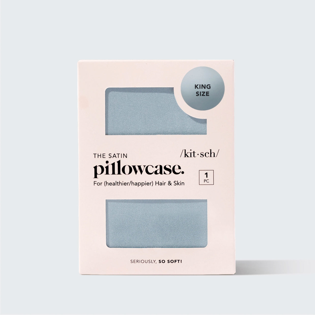 Satin Pillowcase in Haze Blue 4 Pack - King - Curated Collection