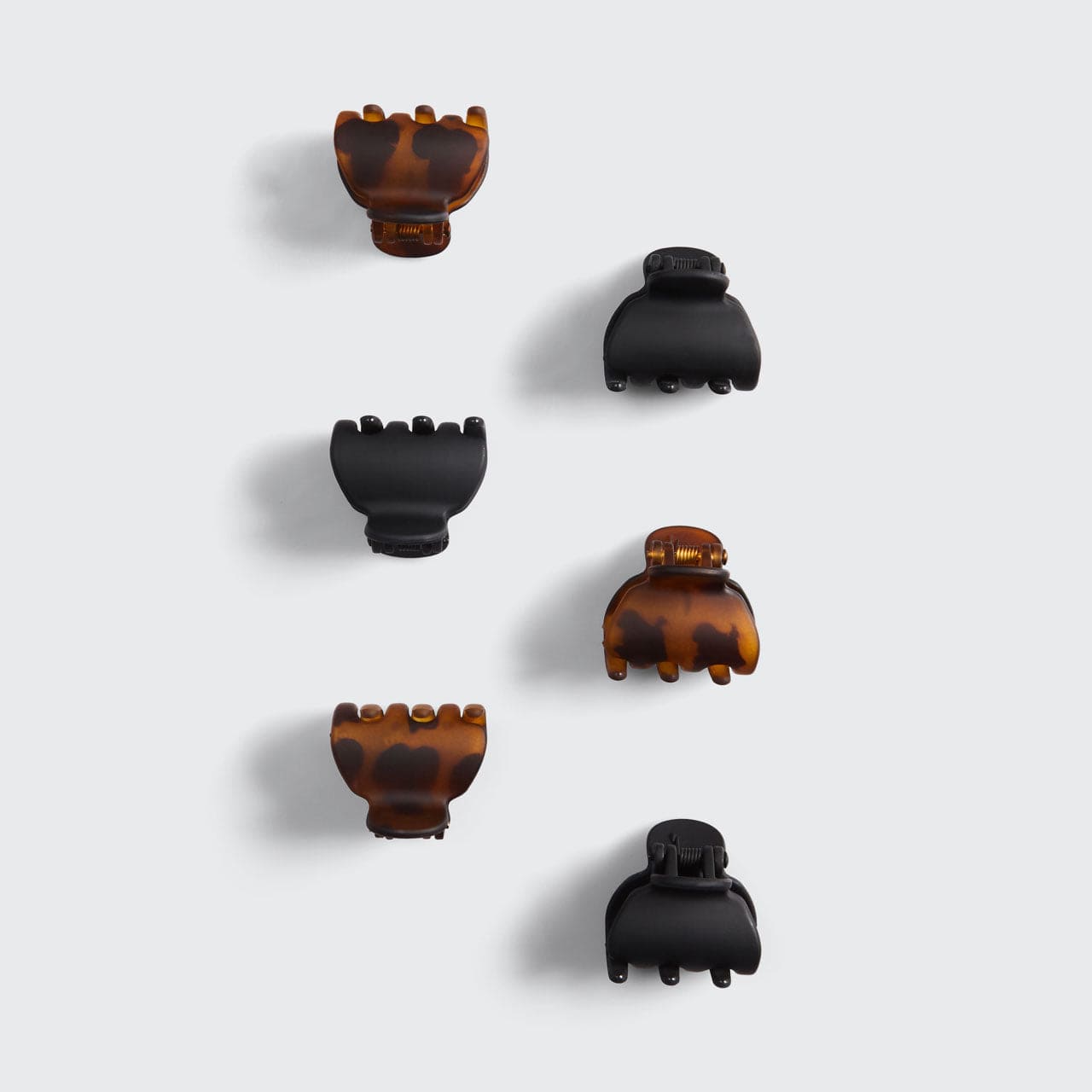Black and Tort Claw Clips 6pc Set - X-Small - Curated Collection