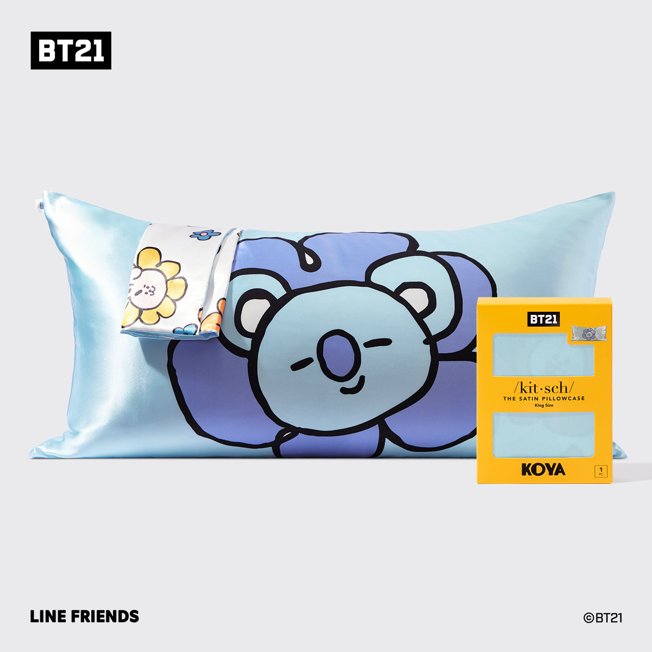 Kitsch x BT21 Satin Pillowcase in KOYA - King - Signature Selection