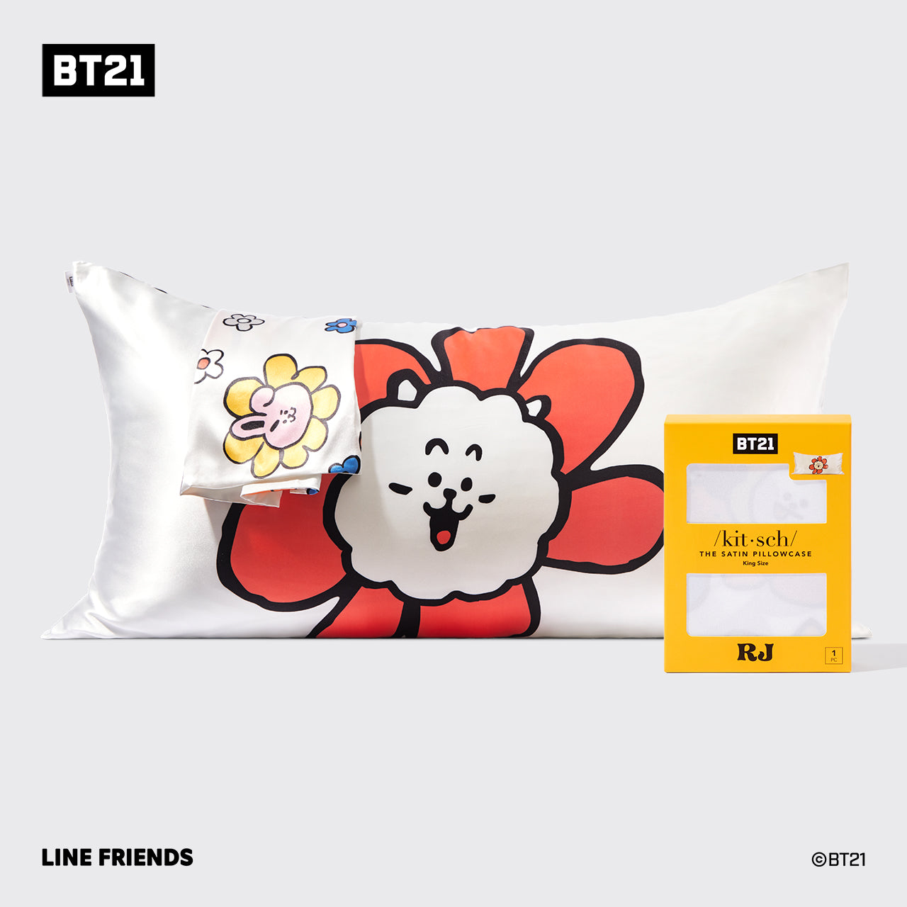 Kitsch x BT21 Satin Pillowcase in RJ - King - Everyday Essentials