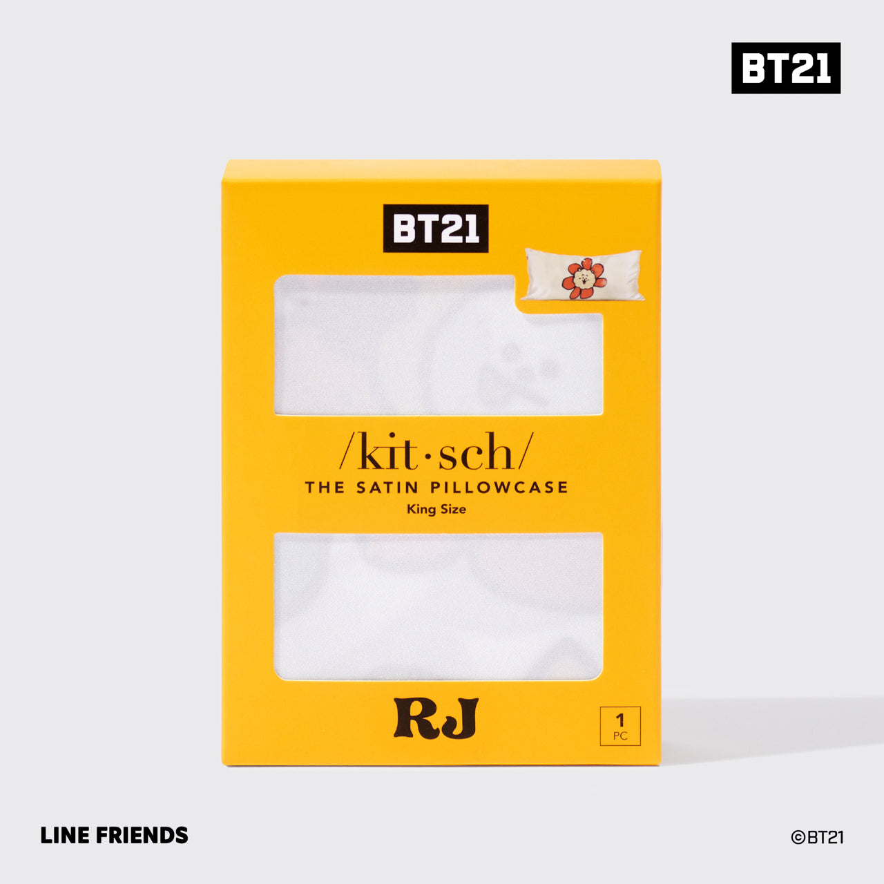 Kitsch x BT21 Satin Pillowcase in RJ - King - Everyday Essentials