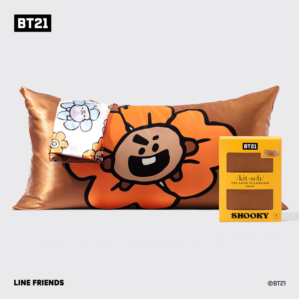 Kitsch x BT21 Satin Pillowcase in SHOOKY - King - Everyday Essentials