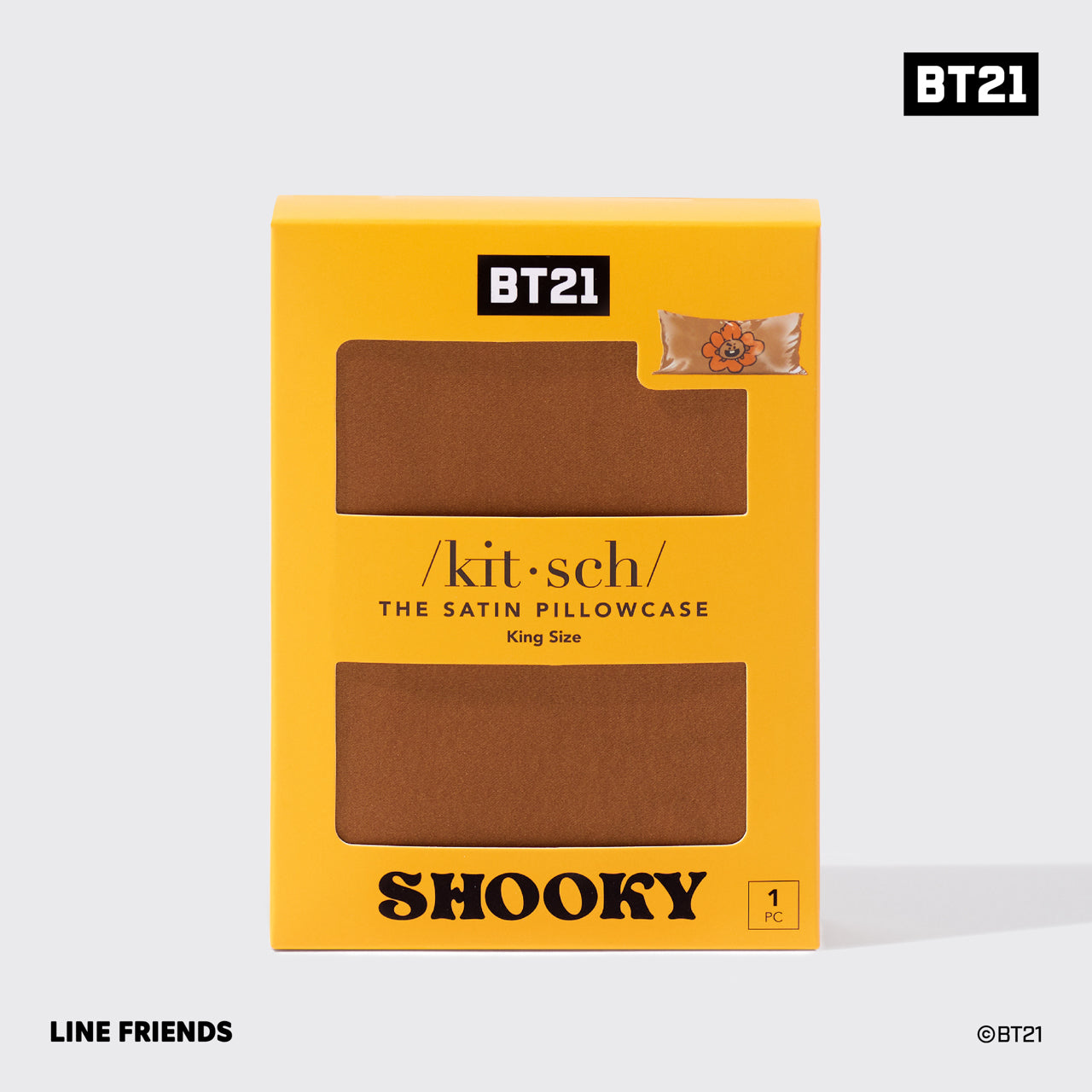 Kitsch x BT21 Satin Pillowcase in SHOOKY - King - Everyday Essentials