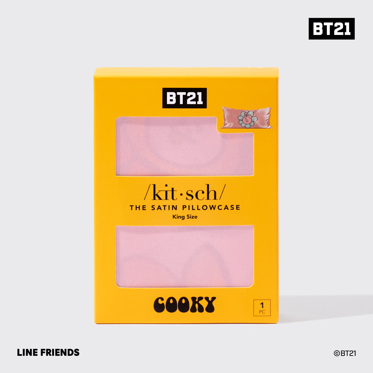 Kitsch x BT21 Satin Pillowcase in COOKY - King - Curated Collection