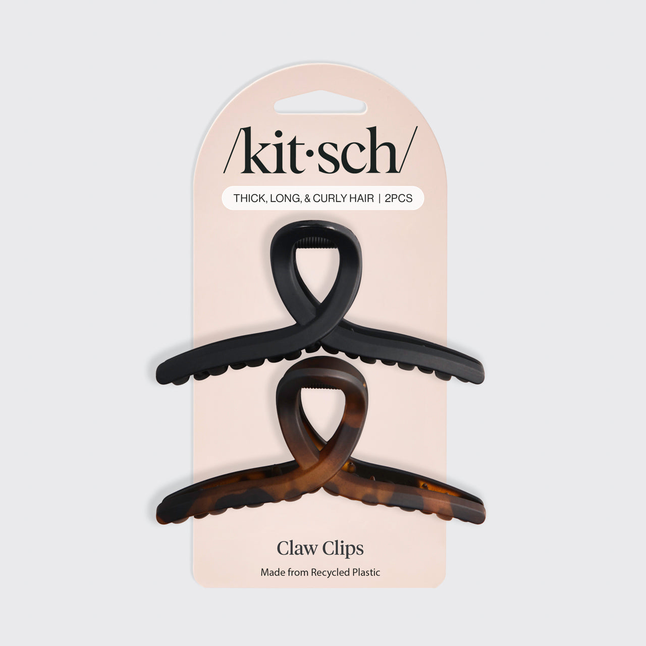 Black and Tort Loop Claw Clips 2pc Set - Large - Curated Collection