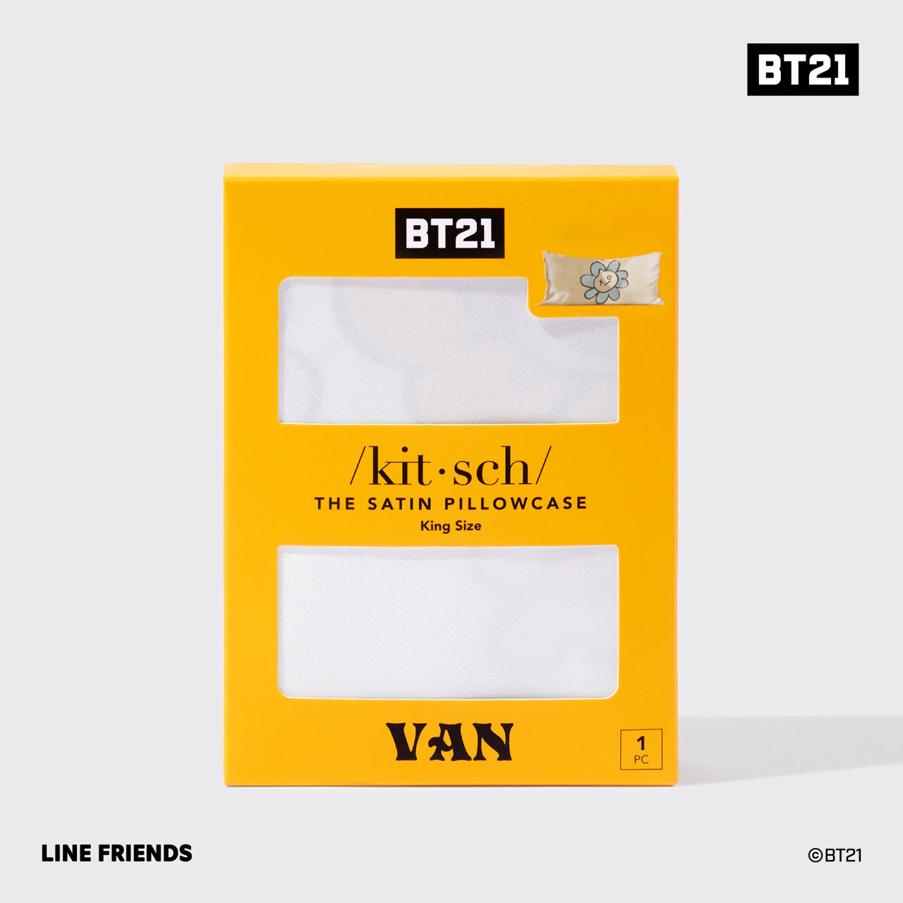 Kitsch x BT21 Satin Pillowcase in VAN - King - Signature Selection