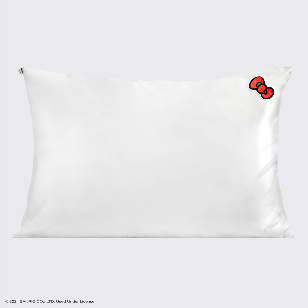 Kitsch x Hello Kitty Satin Pillowcase in Ivory Kitty Bow - Everyday Essentials