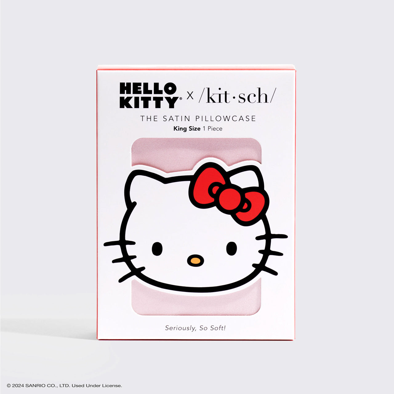 Kitsch x Hello Kitty Satin Pillowcase in Pink Hello Kitty Face - King - Everyday Essentials
