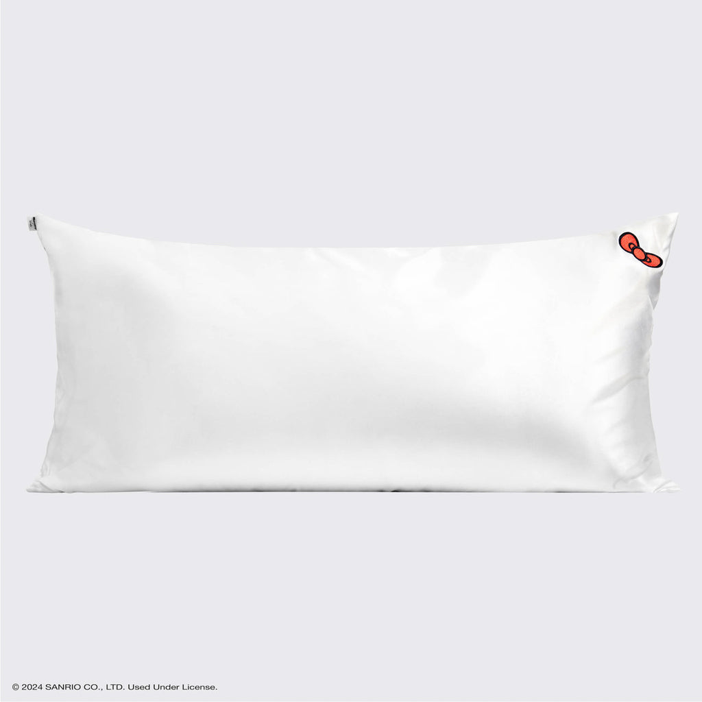 Kitsch x Hello Kitty Satin Pillowcase in Ivory Kitty Bow - King - Signature Selection
