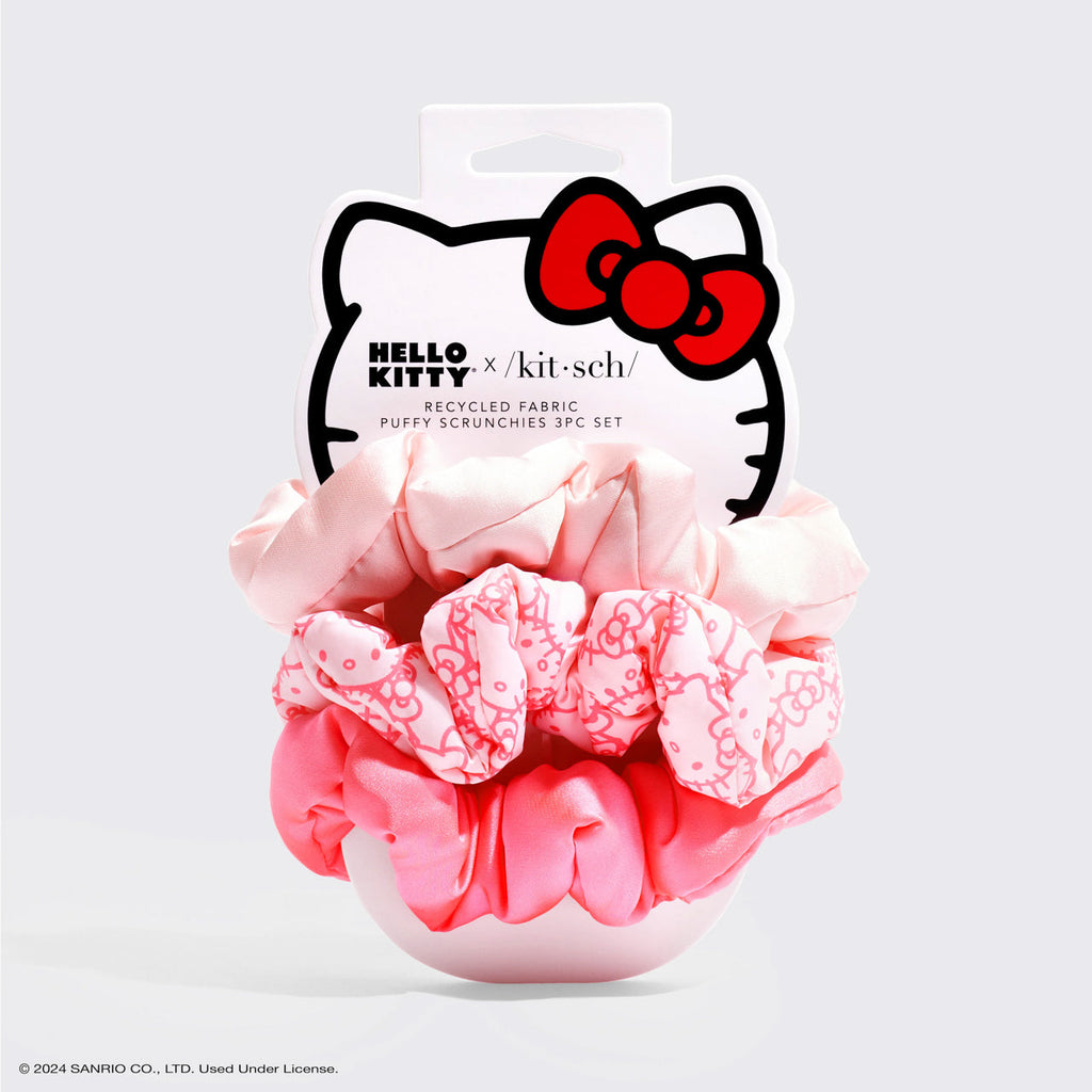 Kitsch x Hello Kitty Puffy Scrunchies 3pc Set - Curated Collection