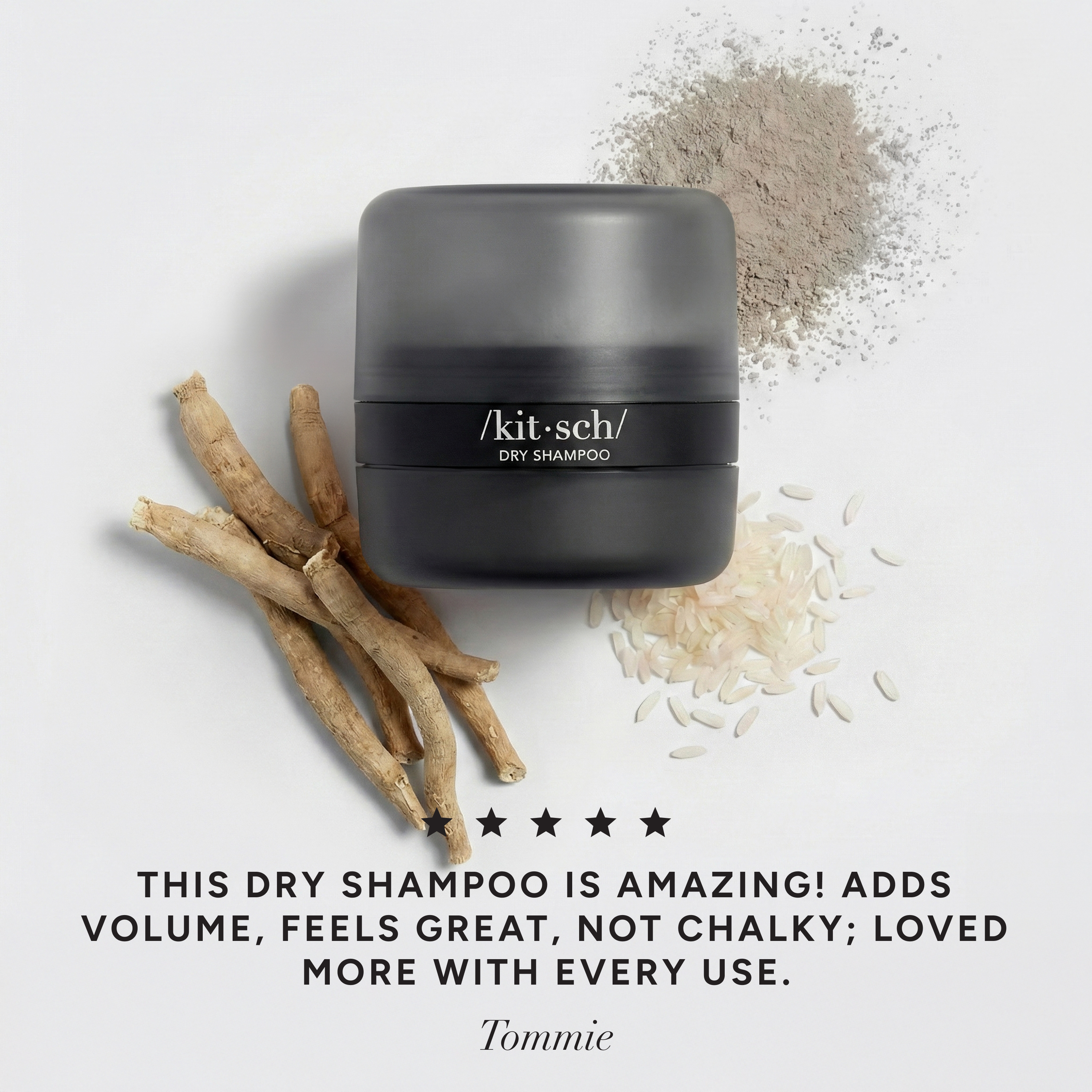 Dark Volumizing Rice Protein Dry Shampoo with Puff - Curated Collection