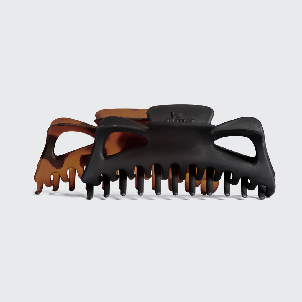 Black and Tort Classic Claw Clips 2pc Set - Jumbo - Curated Collection