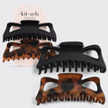Black and Tort Classic Claw Clips 2pc Set - Jumbo - Curated Collection