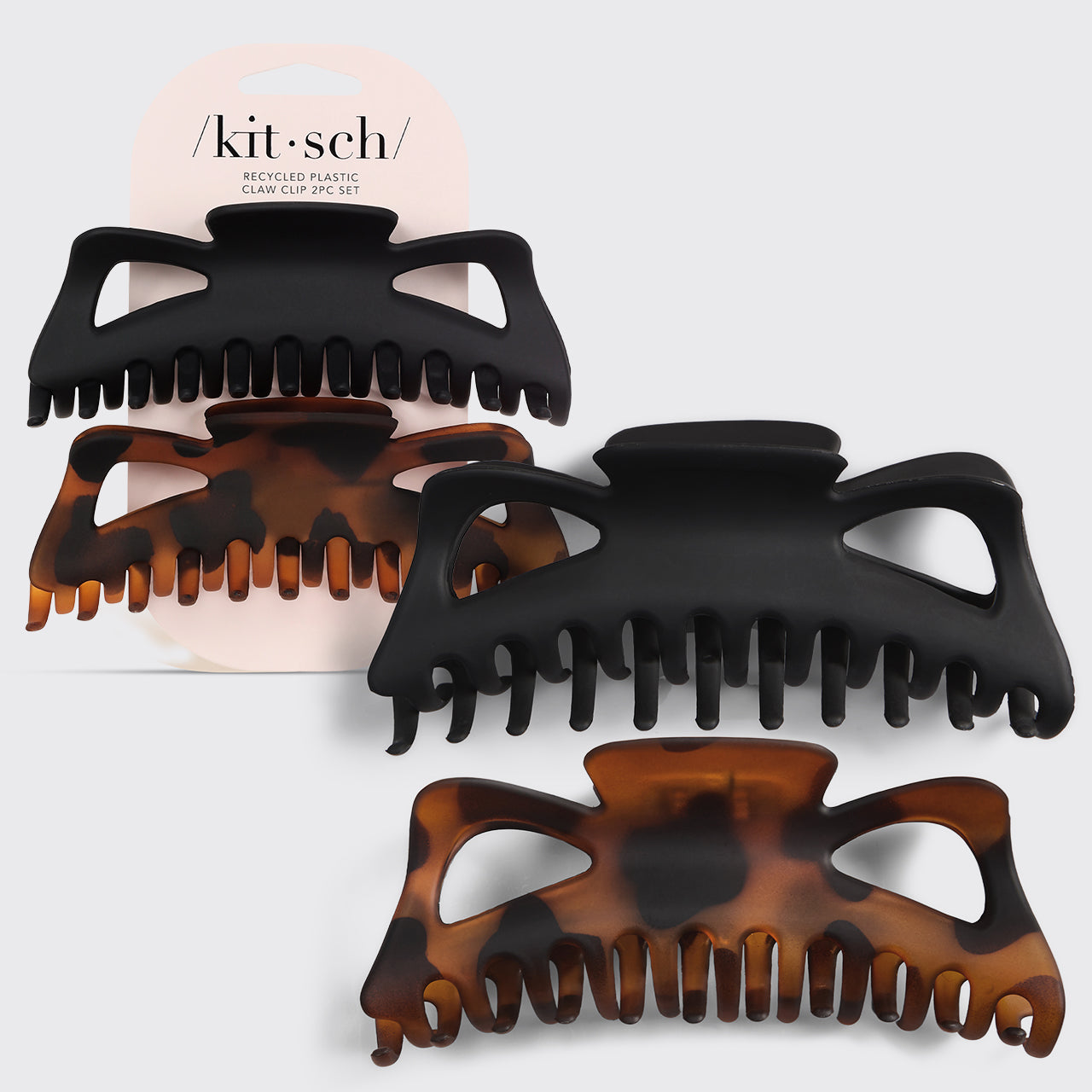 Black and Tort Classic Claw Clips 2pc Set - Jumbo - Curated Collection