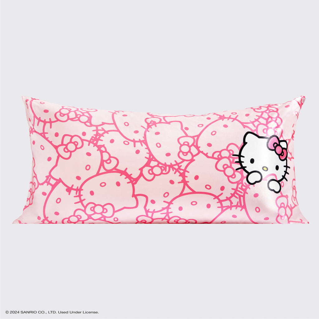 Kitsch x Hello Kitty Satin Pillowcase in Pink Hello Kitty Faces - King - Curated Collection