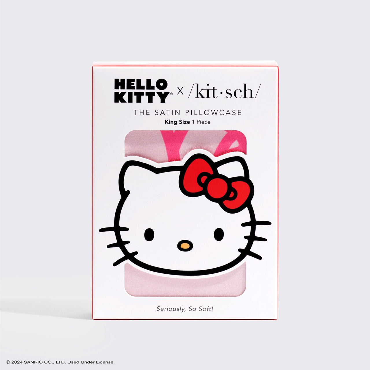 Kitsch x Hello Kitty Satin Pillowcase in Pink Hello Kitty Faces - King - Curated Collection